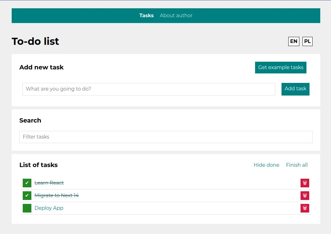 Todo List Screenshot